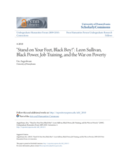 "Stand on Your Feet, Black Boy!": Leon Sullivan, Black Power, Job