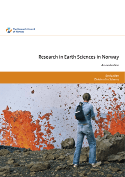 Research in Earth Sciences in Norway