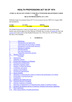 HEALTH PROFESSIONS ACT 56 OF 1974