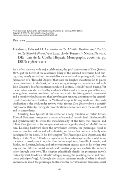 Cervantes in the Middle: Realism and Reality in the Spanish - H-Net