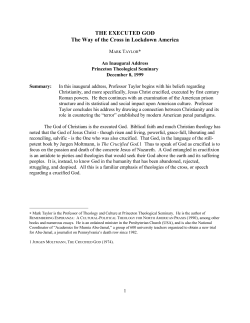 THE EXECUTED GOD The Way of the Cross in Lockdown America