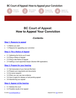 BC Court of Appeal: How to Appeal Your Conviction