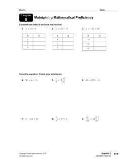 Maintaining Mathematical Proficiency