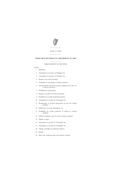 PUBLIC HEALTH (TOBACCO) (AMENDMENT) ACT 2004
