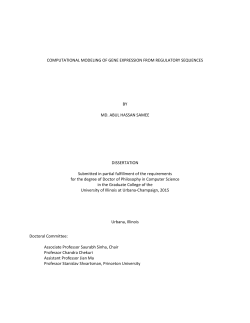 COMPUTATIONAL MODELING OF GENE EXPRESSION FROM