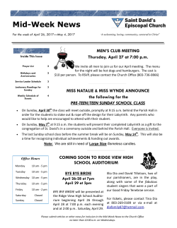 Mid-Week News - St. David`s Episcopal Church