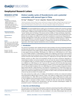 Distinct weekly cycles of thunderstorms and a potential connection