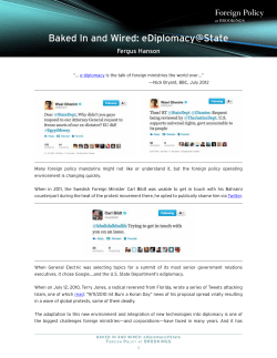 Baked in and wired: ediplomacy@State