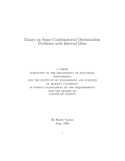 Essays on Some Combinatorial Optimization