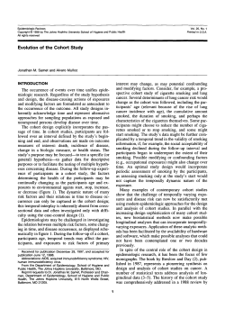 Evolution of the Cohort Study