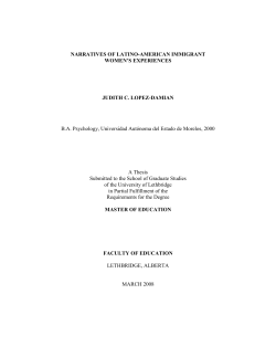 NARRATIVES OF LATINO-AMERICAN IMMIGRANT WOMEN`S