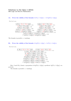Solutions to the Quiz 4 (2016)