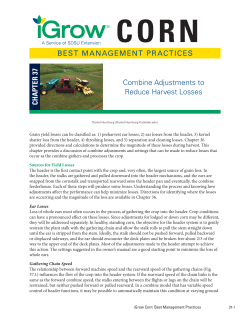 Combine Adjustments to Reduce Harvest Losses