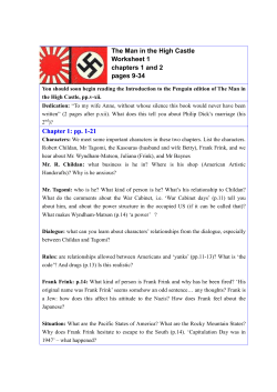 The Man in the High Castle Worksheet 1 chapters 1 and 2 pages 9