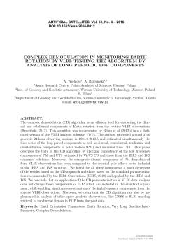 COMPLEX DEMODULATION IN MONITORING EARTH ROTATION