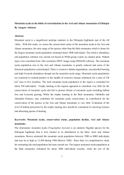 Mountain nyala in the blink of extermination in the Arsi and Ahmar