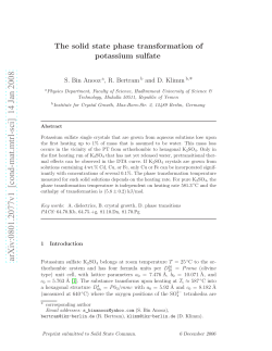 The solid state phase transformation of potassium sulfate