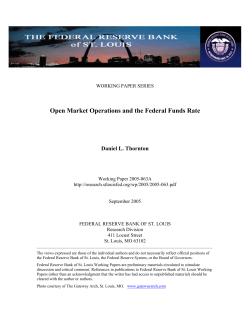 Open Market Operations and the Federal Funds Rate