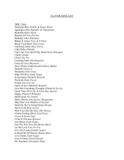 FLAVOR SONG LIST - Tropics Entertainment