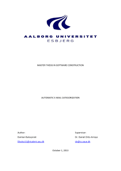 MASTER THESIS IN SOFTWARE CONSTRUCTION