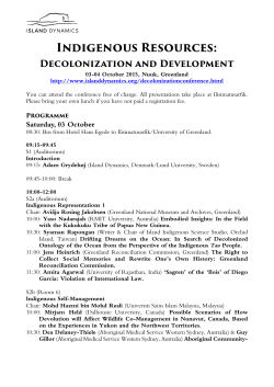 Indigenous Resources - Public Programme