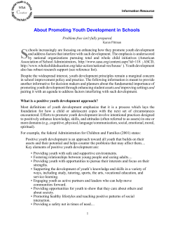 About Promoting Youth Development in Schools