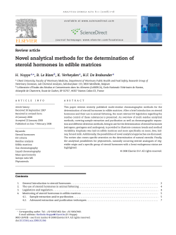 Novel analytical methods for the determination of steroid hormones