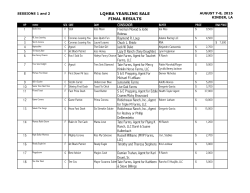 LQHBA YEARLING SALE FINAL RESULTS CONSIGNOR 1