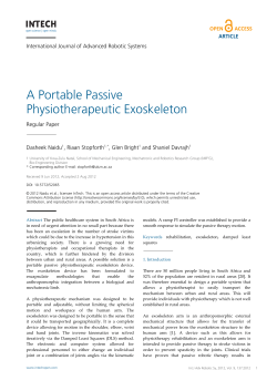 A Portable Passive Physiotherapeutic Exoskeleton