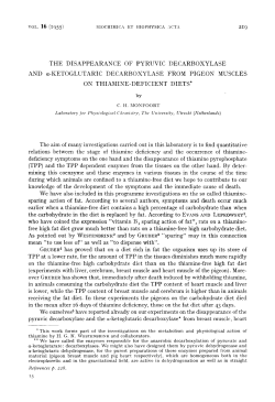 AND THE DISAPPEARANCE OF PYRUVIC DECARBOXYLASE a