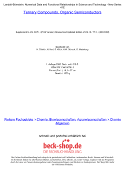 Ternary Compounds, Organic Semiconductors - Toc - Beck-Shop