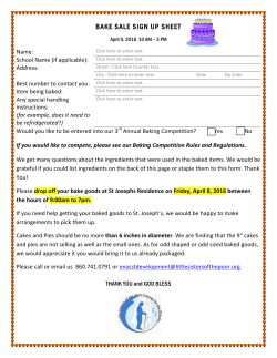 bake sale sign up sheet - Little Sisters of the Poor Connecticut