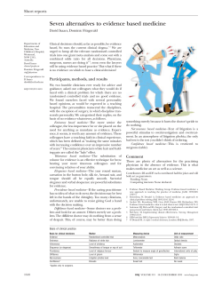 Seven alternatives to evidence based medicine