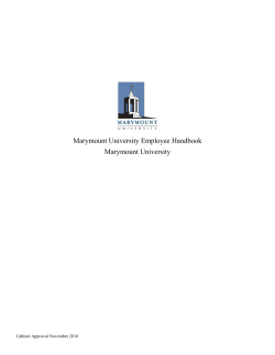 Marymount University Employee Handbook Marymount University