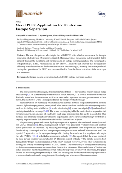 Novel PEFC Application for Deuterium Isotope Separation