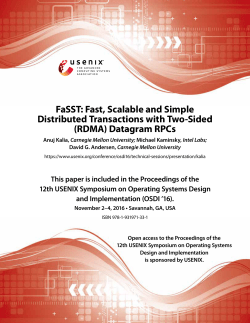 FaSST: Fast, Scalable and Simple Distributed Transactions