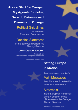 Political Guidelines - European Commission