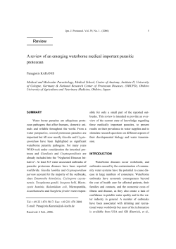 A review of an emerging waterborne medical important parasitic