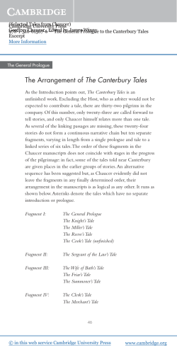 The Arrangement of The Canterbury Tales - Beck-Shop