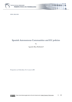 Spanish Autonomous Communities and EU policies
