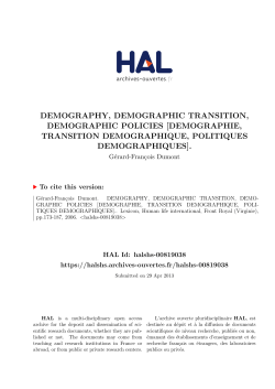 demography, demographic transition, demographic policies - Hal-SHS