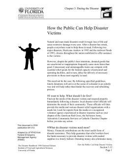 How the Public Can Help Disaster Victims