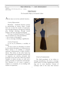 The Irresistible Drift of Art towards Culture Circuit of