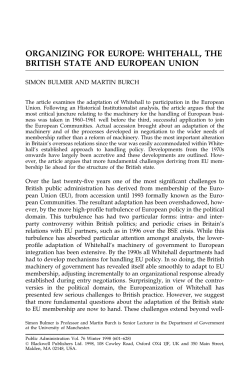 organizing for europe: whitehall, the british state and european union