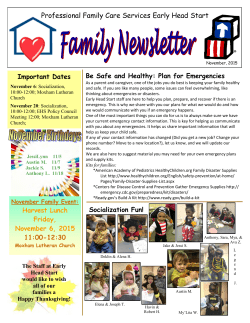 our November 2015 Newsletter. - Professional Family Care Services