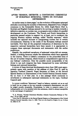 AFTER TENSION, DETENTE: A CONTINUING CHRONICLE OF