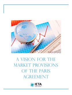 A Vision for the Market Provisions of the Paris Agreement