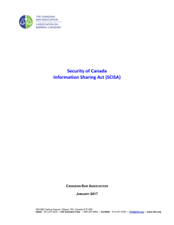 Security of Canada Information Sharing Act (SCISA)