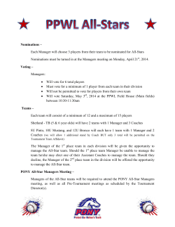 Nominations &ndash; Each Manager will choose 3 players from their team