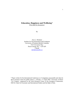 Education, Happiness and Wellbeing